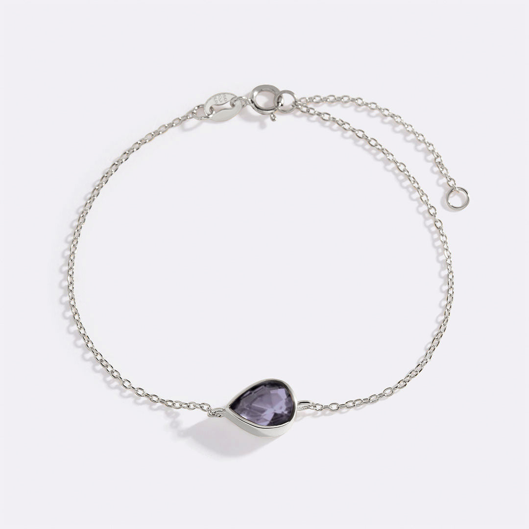 Bracelet en forme de larme avec pierre de naissance