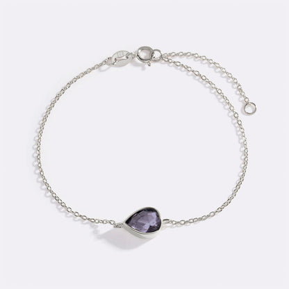 Bracelet en forme de larme avec pierre de naissance