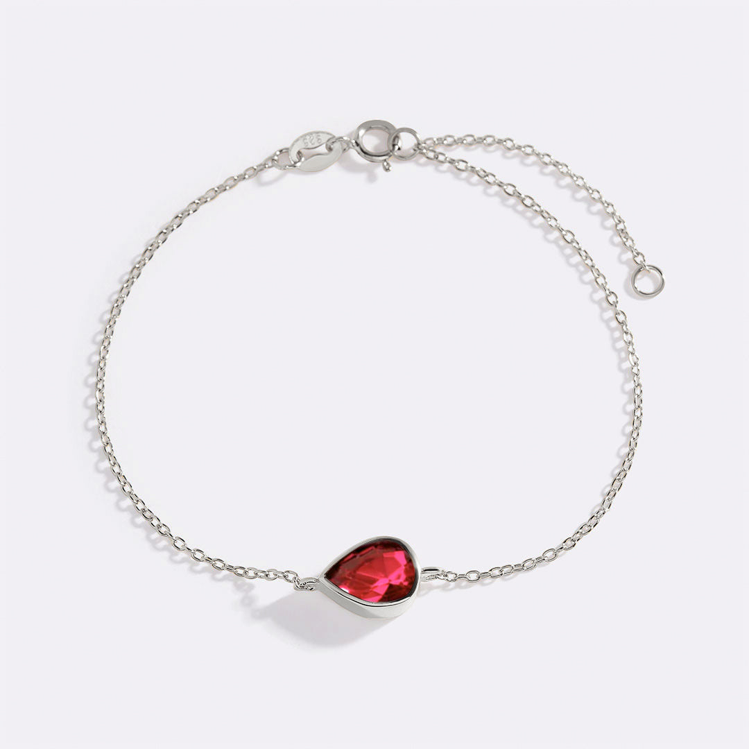 Bracelet en forme de larme avec pierre de naissance