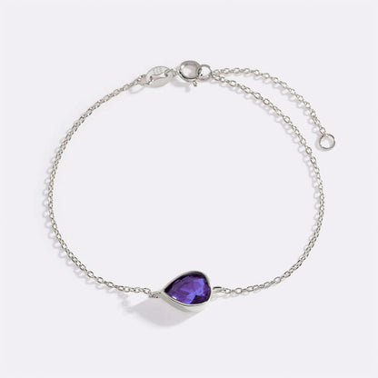 Bracelet en forme de larme avec pierre de naissance