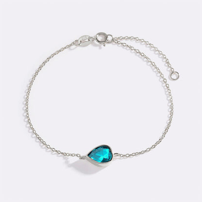 Bracelet en forme de larme avec pierre de naissance