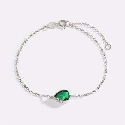 Bracelet en forme de larme avec pierre de naissance