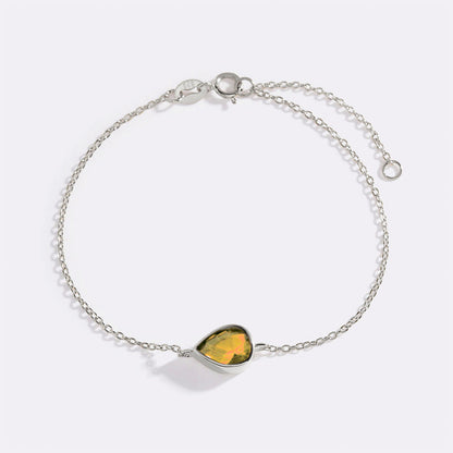 Bracelet en forme de larme avec pierre de naissance