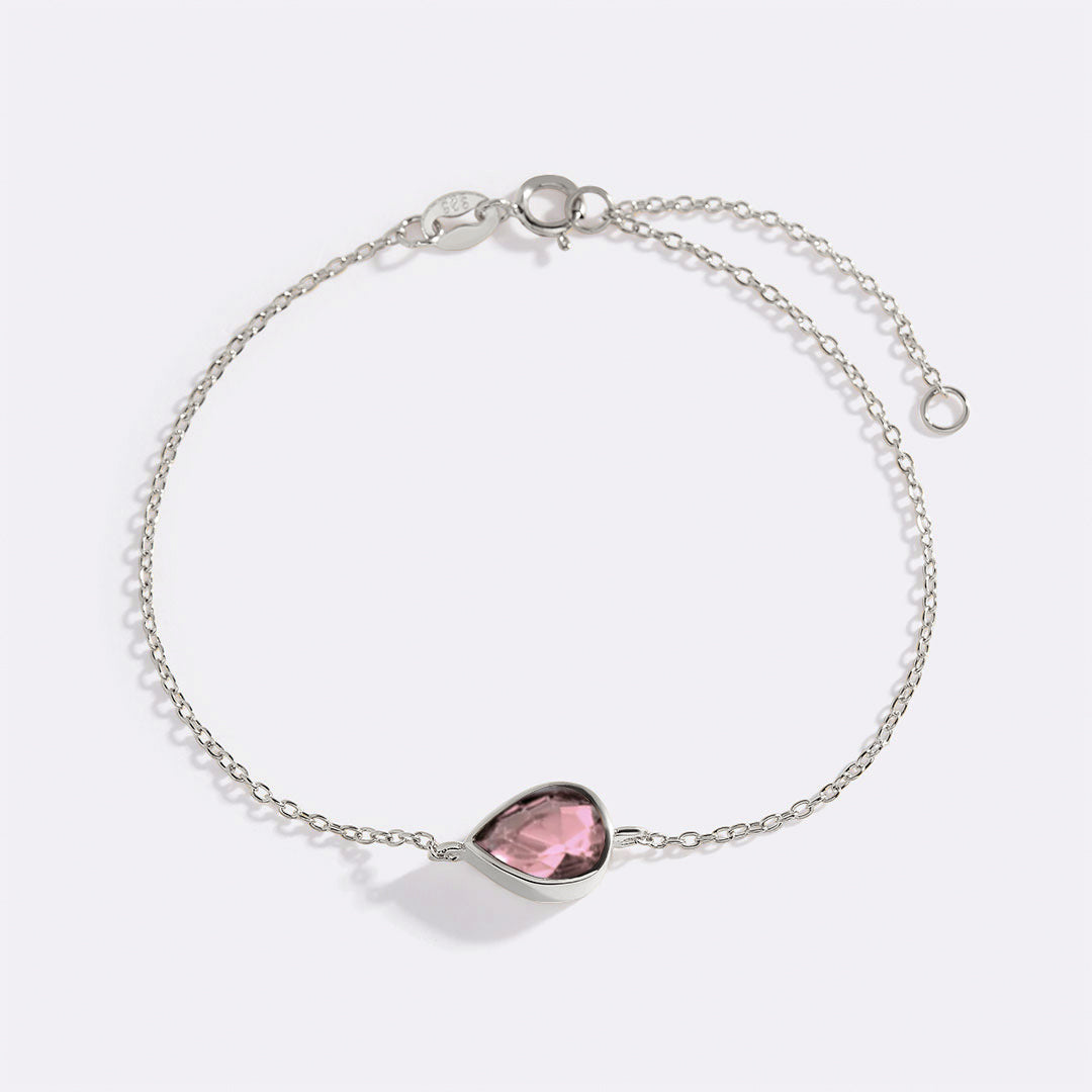 Bracelet en forme de larme avec pierre de naissance
