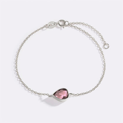 Bracelet en forme de larme avec pierre de naissance