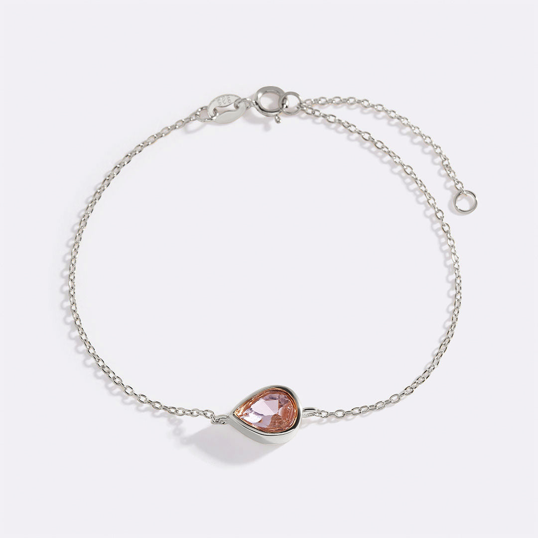 Bracelet en forme de larme avec pierre de naissance