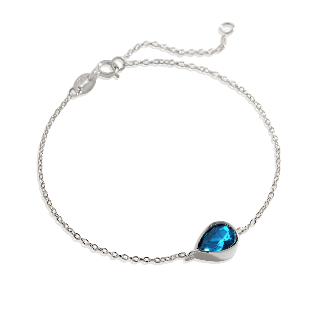 Bracelet en forme de larme avec pierre de naissance