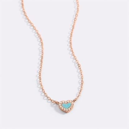 Petit tour de cou en forme de cœur turquoise