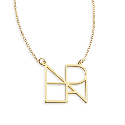 Collier minimaliste avec nom et monogramme