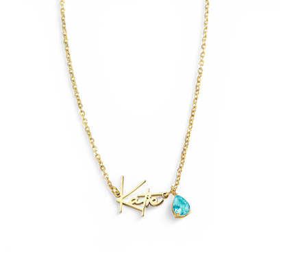 Handmade Birthstone Name Necklace