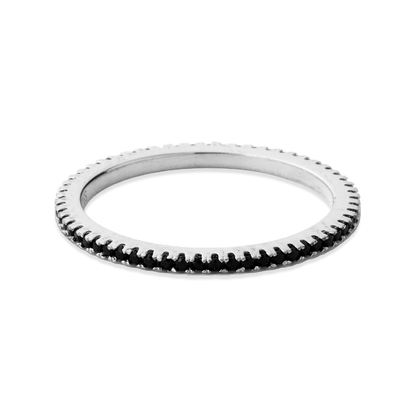 Bague d'éternité en diamant noir