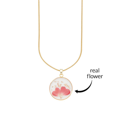 Collier de fleurs de naissance pressées