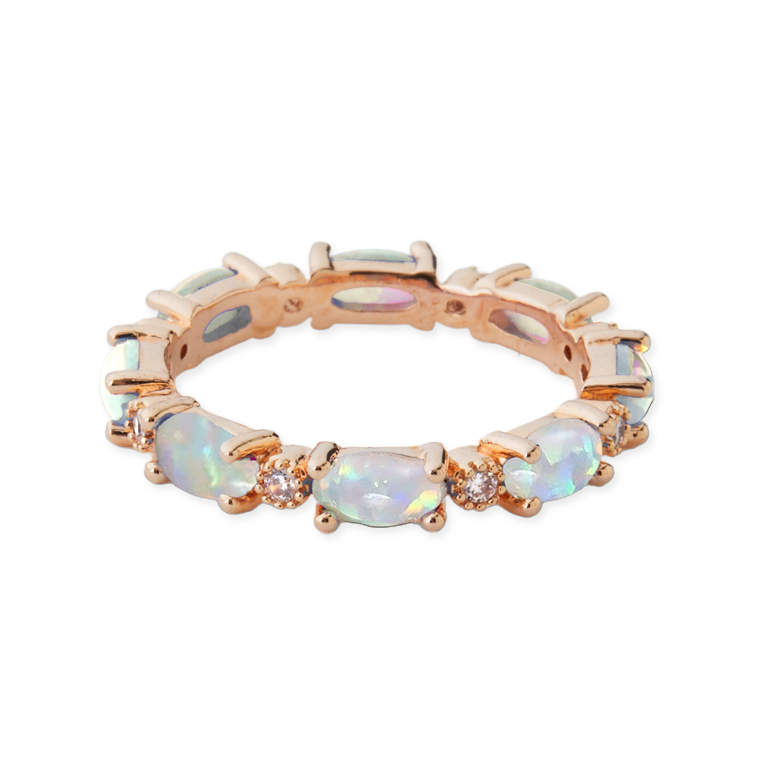 Bague d'éternité en opale de feu