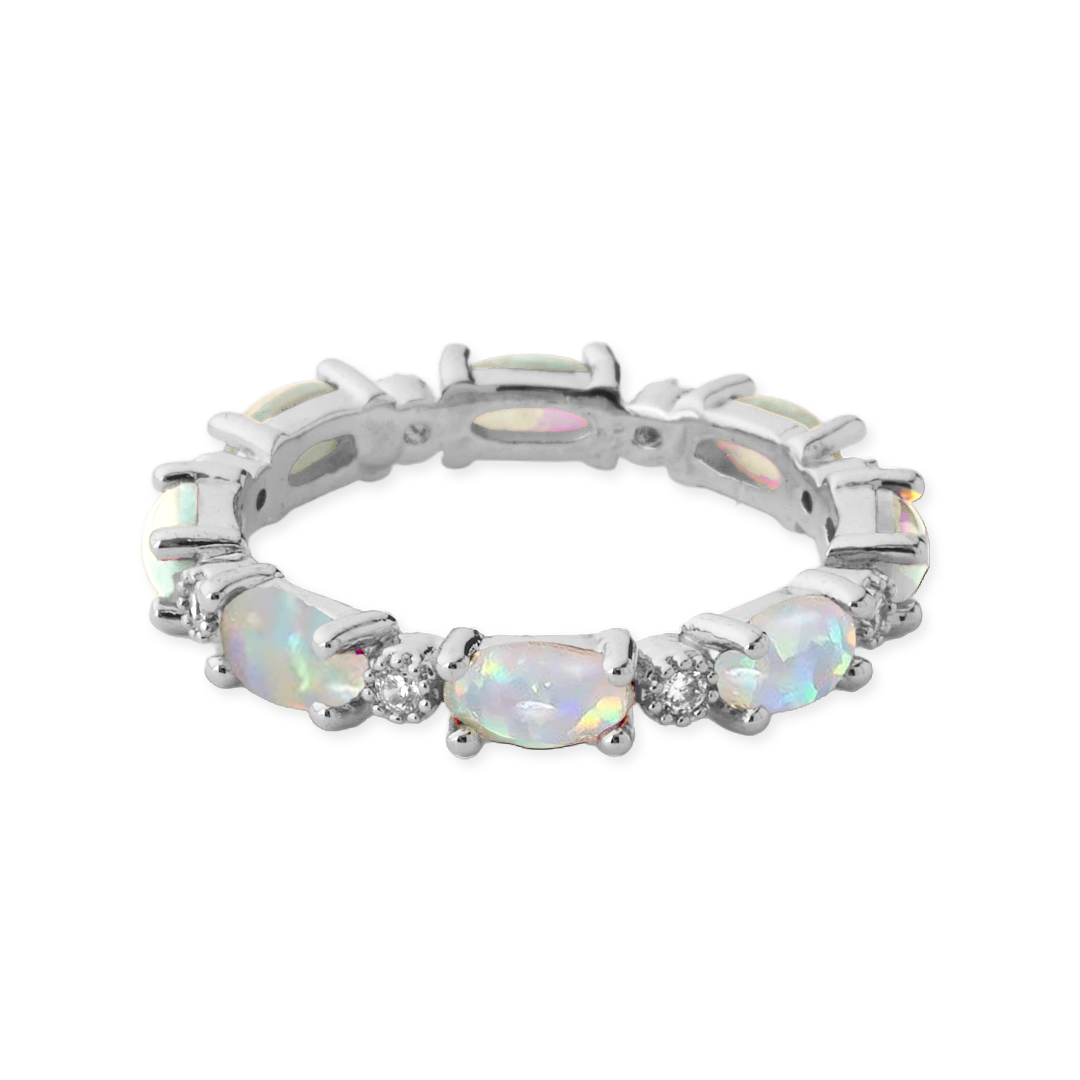 Bague d'éternité en opale de feu