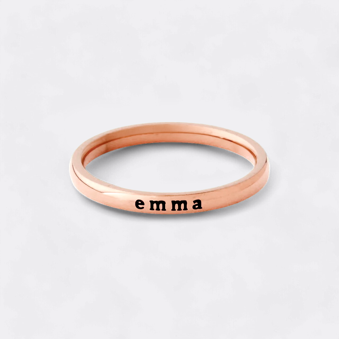 Tiny Stackable Name Ring