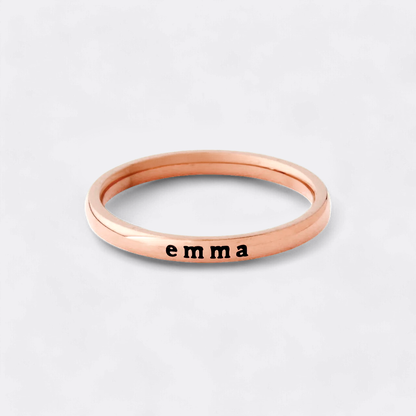 Tiny Stackable Name Ring