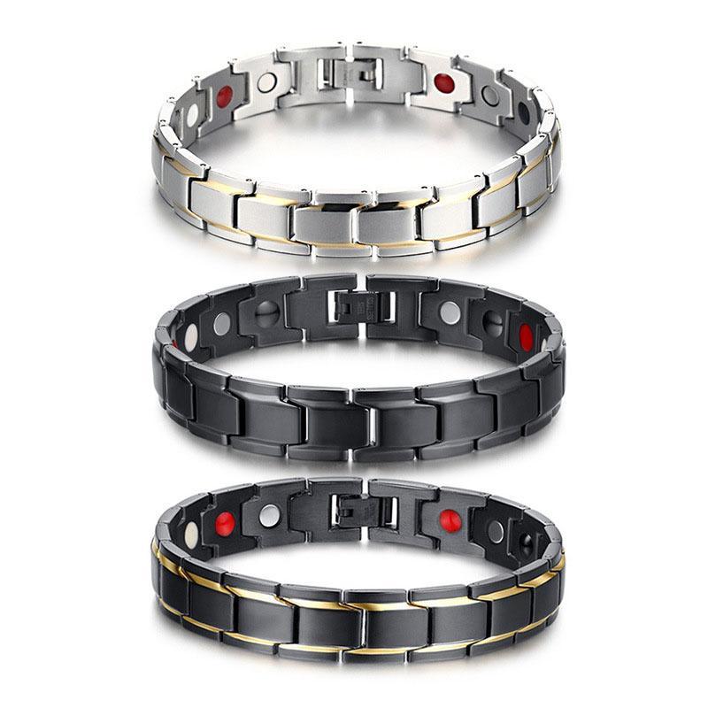 Magnettherapie-Armbänder - Schwarz, Silber, Gold