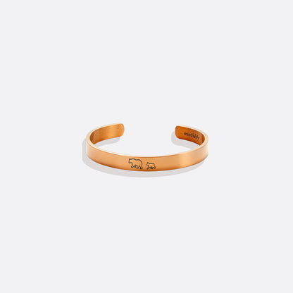 Mama Bear & Her Baby Bears Engraved Cuff Bracelet