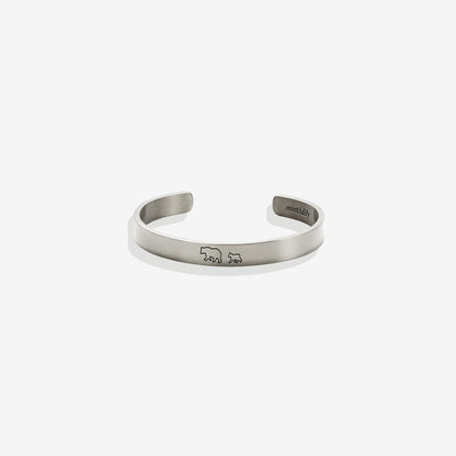 Mama Bear & Her Baby Bears Engraved Cuff Bracelet