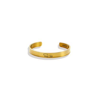 Mama Bear & Her Baby Bears Engraved Cuff Bracelet
