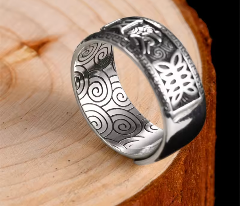 Buddhist Blessing Mantra Ring
