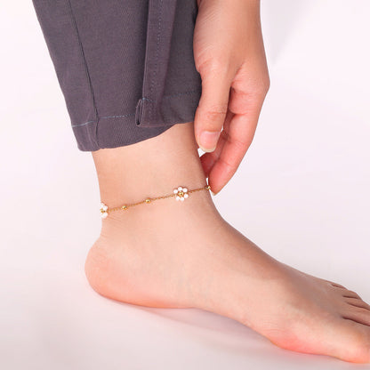 Bracelet de cheville en perles Marguerite