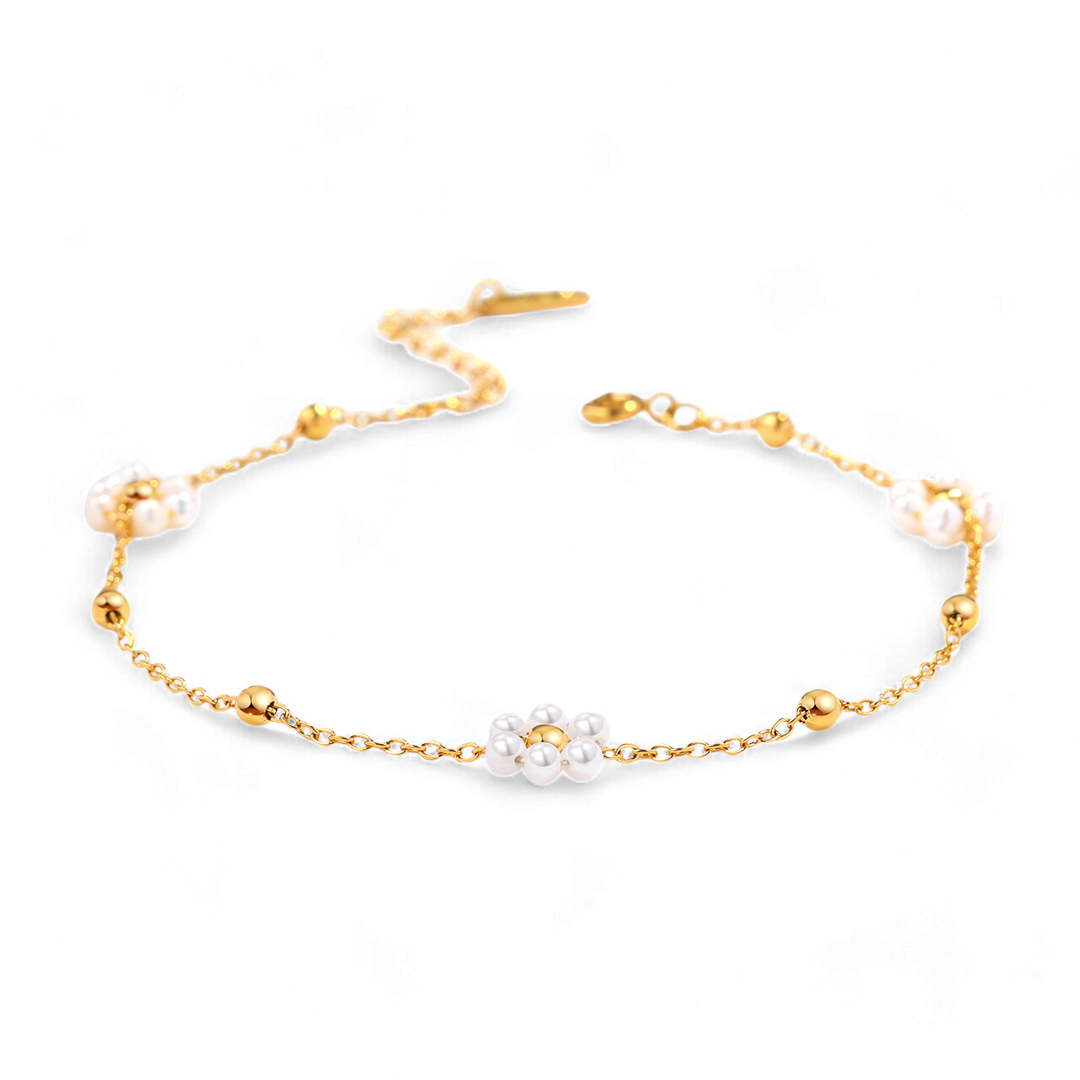 Bracelet de cheville en perles Marguerite