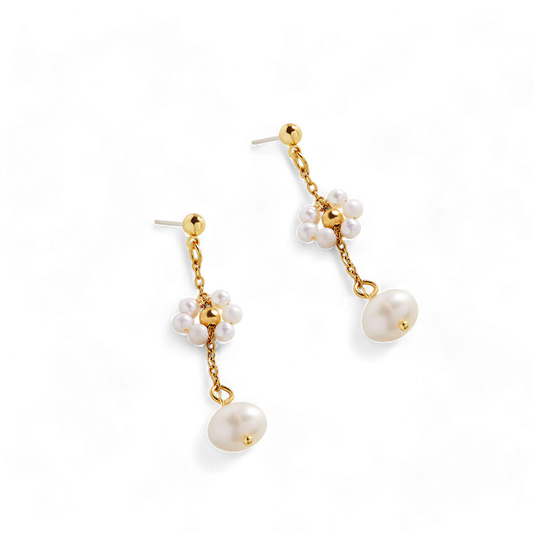 Boucles d'oreilles Marguerite en perles