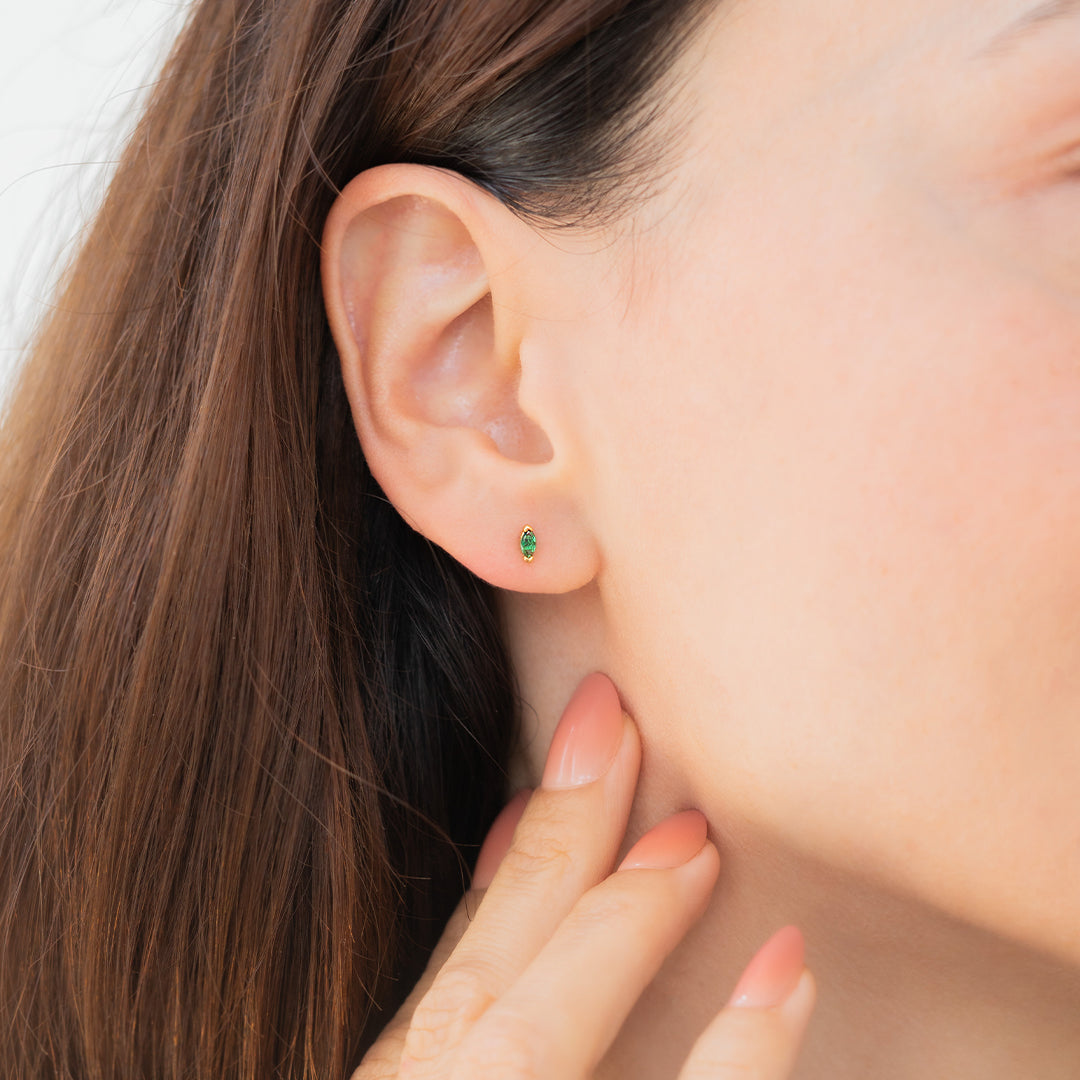 Marquis Gemstone Sleeper Earrings