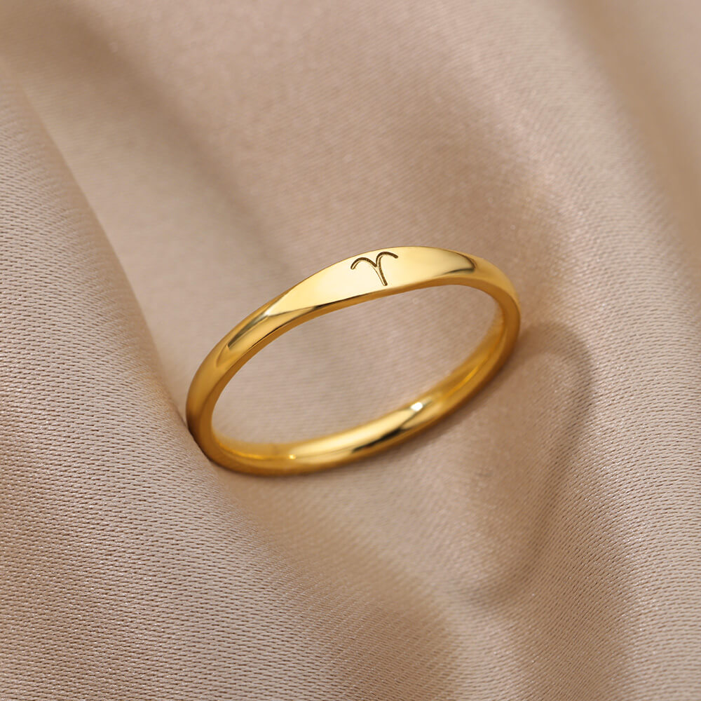 Bague empilable minimaliste Zodiac