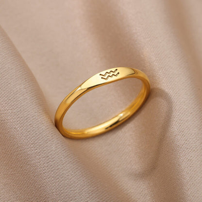 Bague empilable minimaliste Zodiac