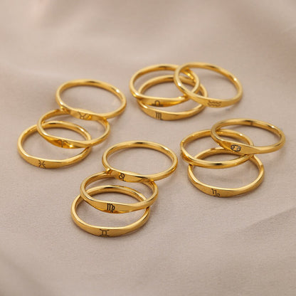 Bague empilable minimaliste Zodiac