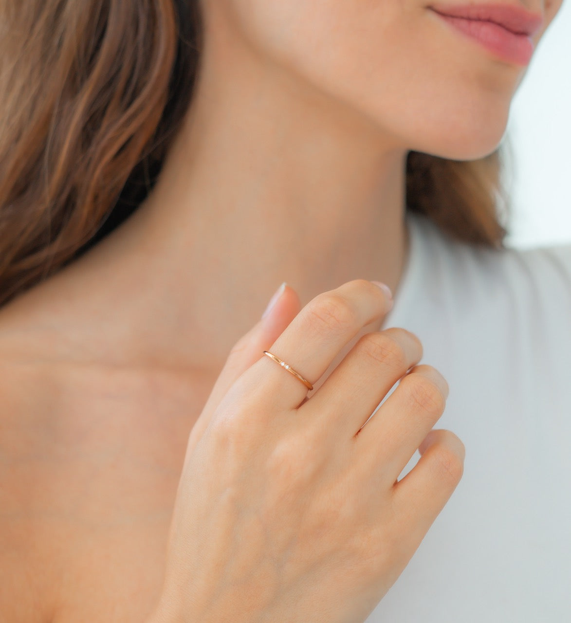 Bague empilable en diamants délicats
