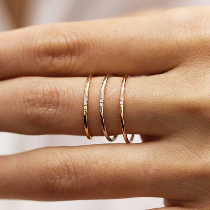Bague empilable en diamants délicats