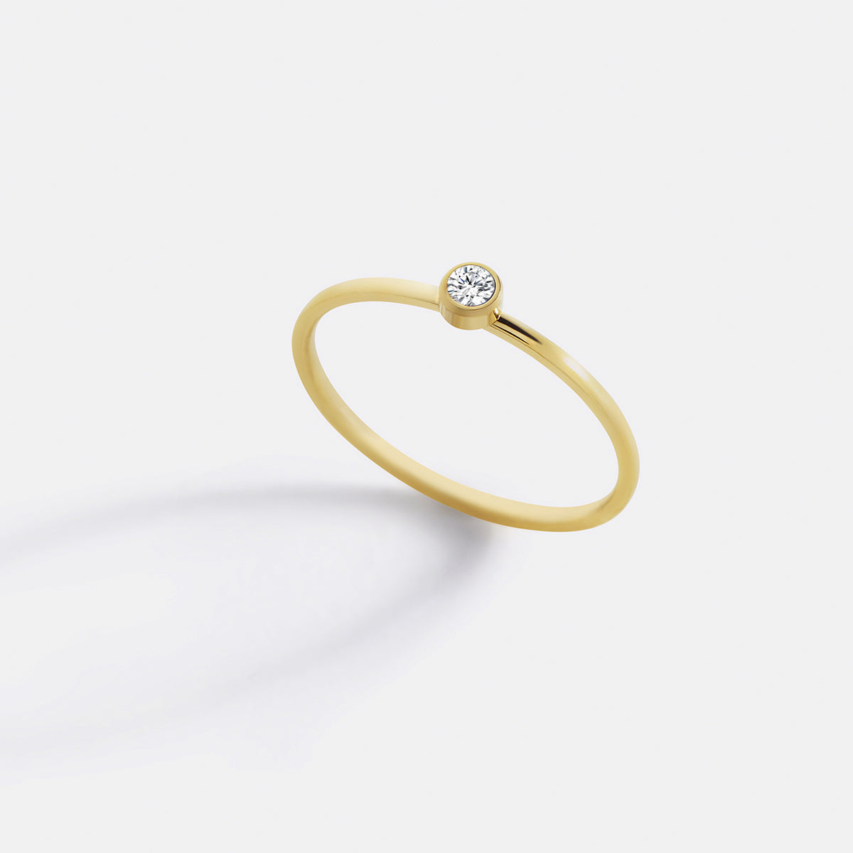 Bague minimaliste à empiler avec pierres de naissance | Bague sertie clos
