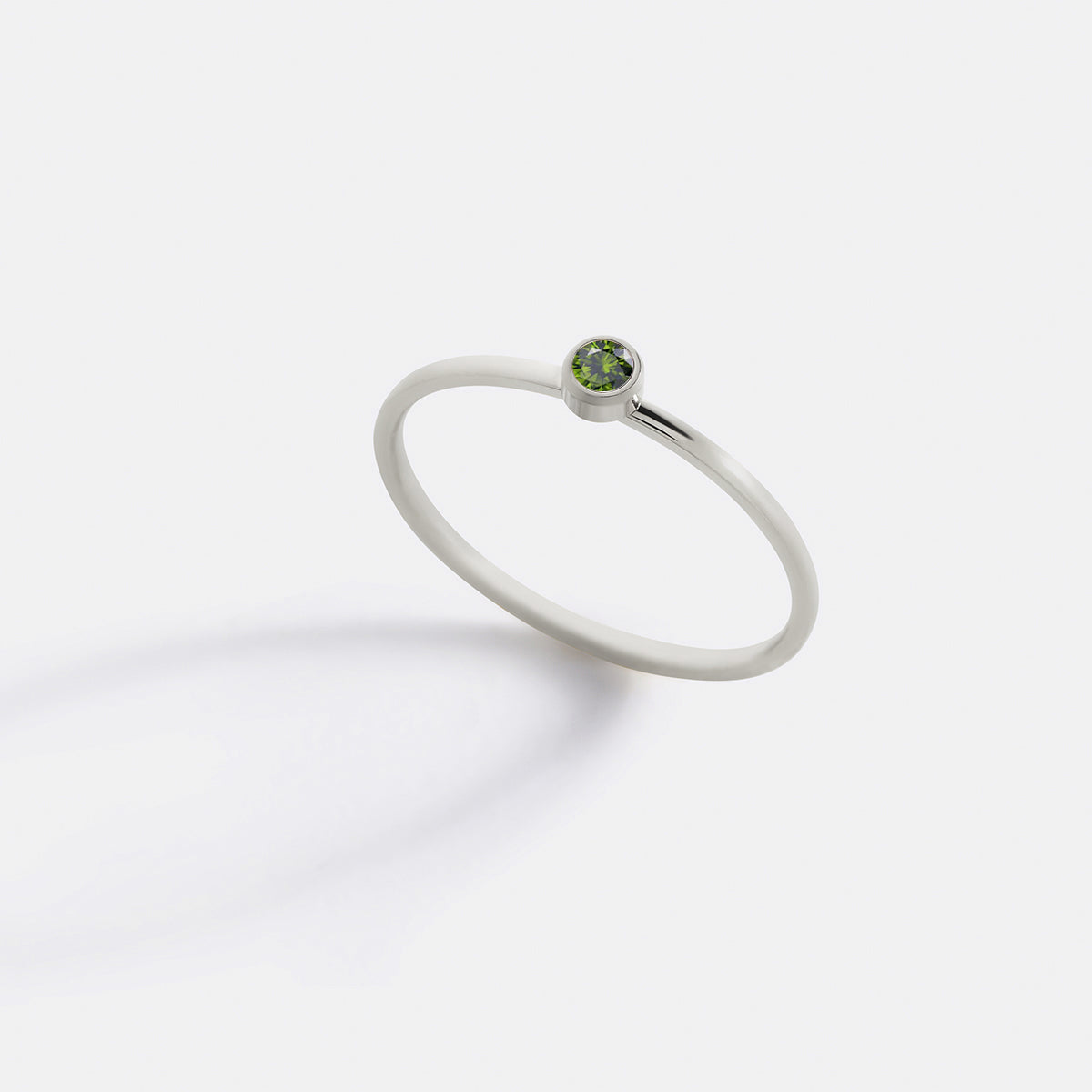 Bague minimaliste à empiler avec pierres de naissance | Bague sertie clos