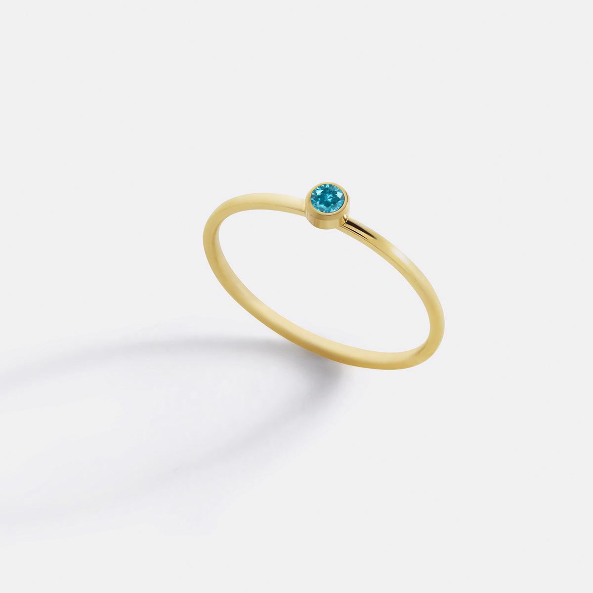 Bague minimaliste à empiler avec pierres de naissance | Bague sertie clos