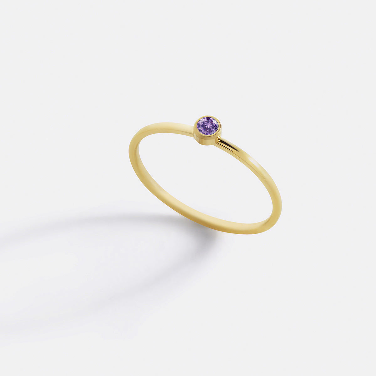 Bague minimaliste à empiler avec pierres de naissance | Bague sertie clos