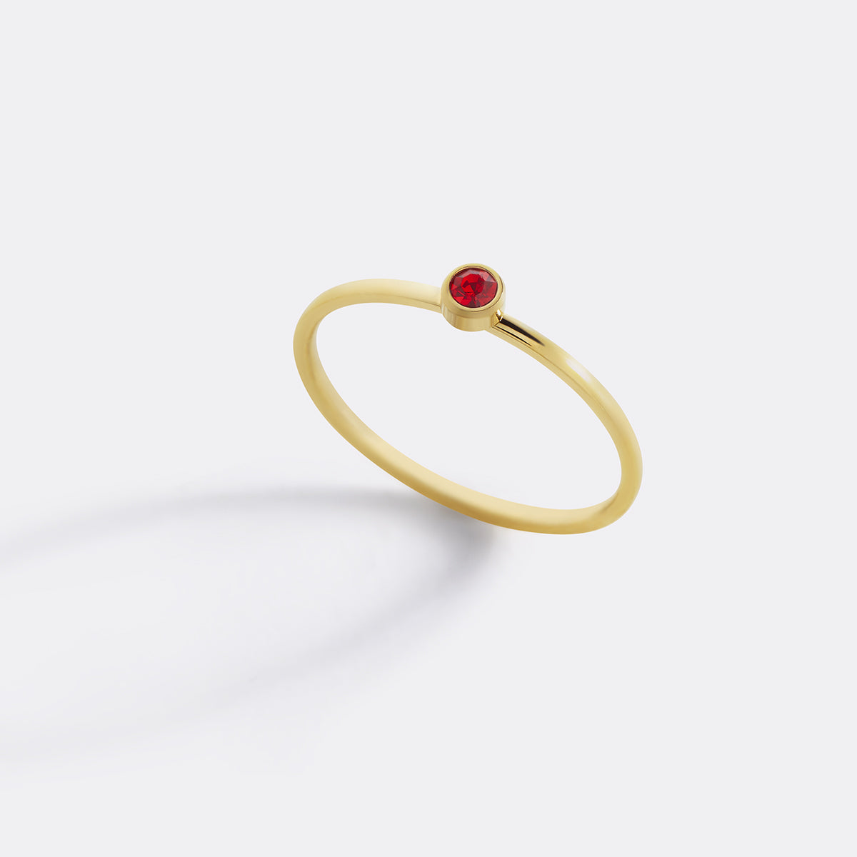 Bague minimaliste à empiler avec pierres de naissance | Bague sertie clos