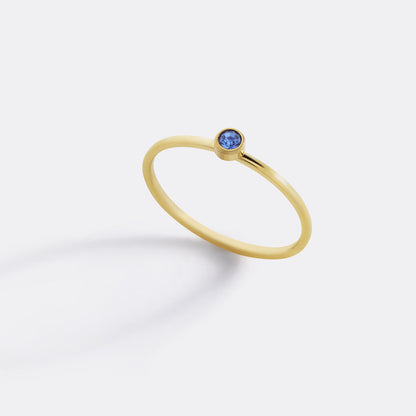 Bague minimaliste à empiler avec pierres de naissance | Bague sertie clos