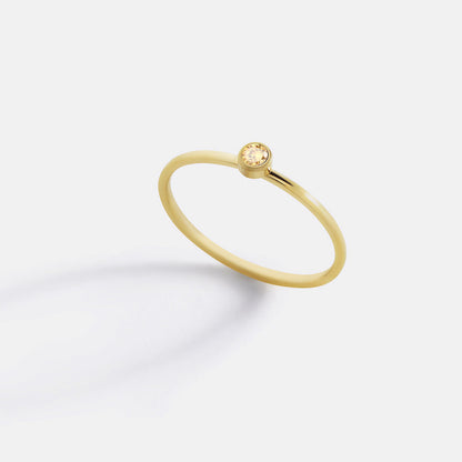 Bague minimaliste à empiler avec pierres de naissance | Bague sertie clos