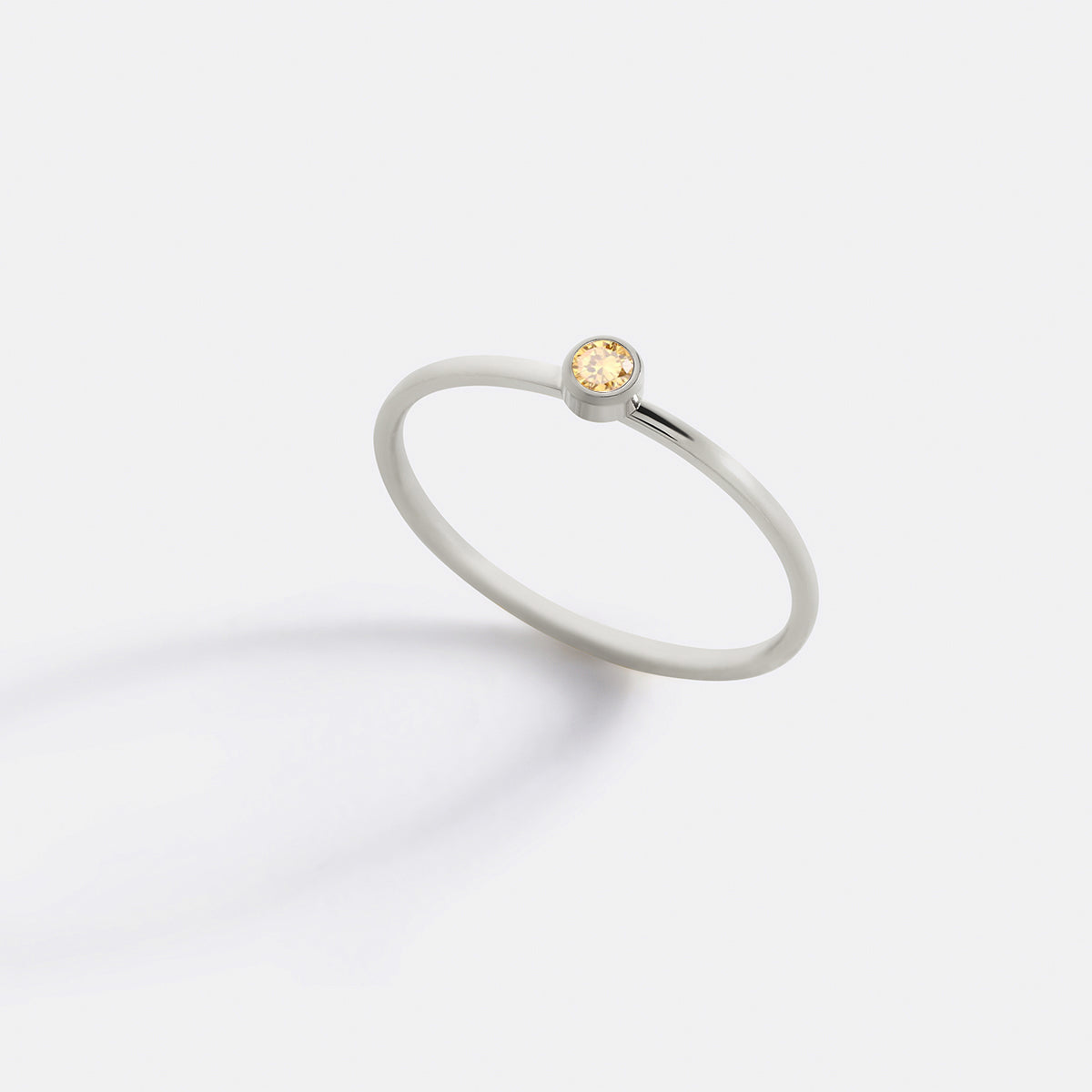 Bague minimaliste à empiler avec pierres de naissance | Bague sertie clos