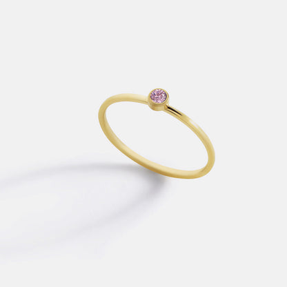 Bague minimaliste à empiler avec pierres de naissance | Bague sertie clos