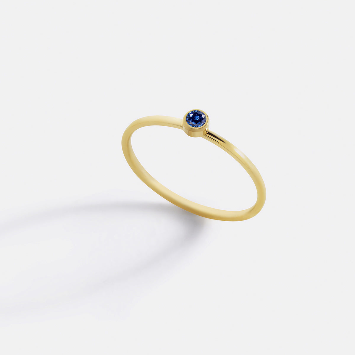 Bague minimaliste à empiler avec pierres de naissance | Bague sertie clos