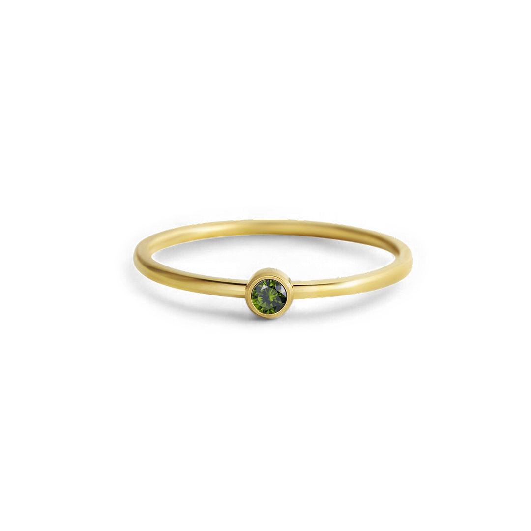 Bague minimaliste à empiler avec pierres de naissance | Bague sertie clos