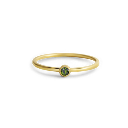 Bague minimaliste à empiler avec pierres de naissance | Bague sertie clos