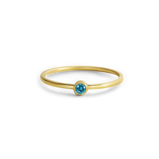 Bague minimaliste à empiler avec pierres de naissance | Bague sertie clos