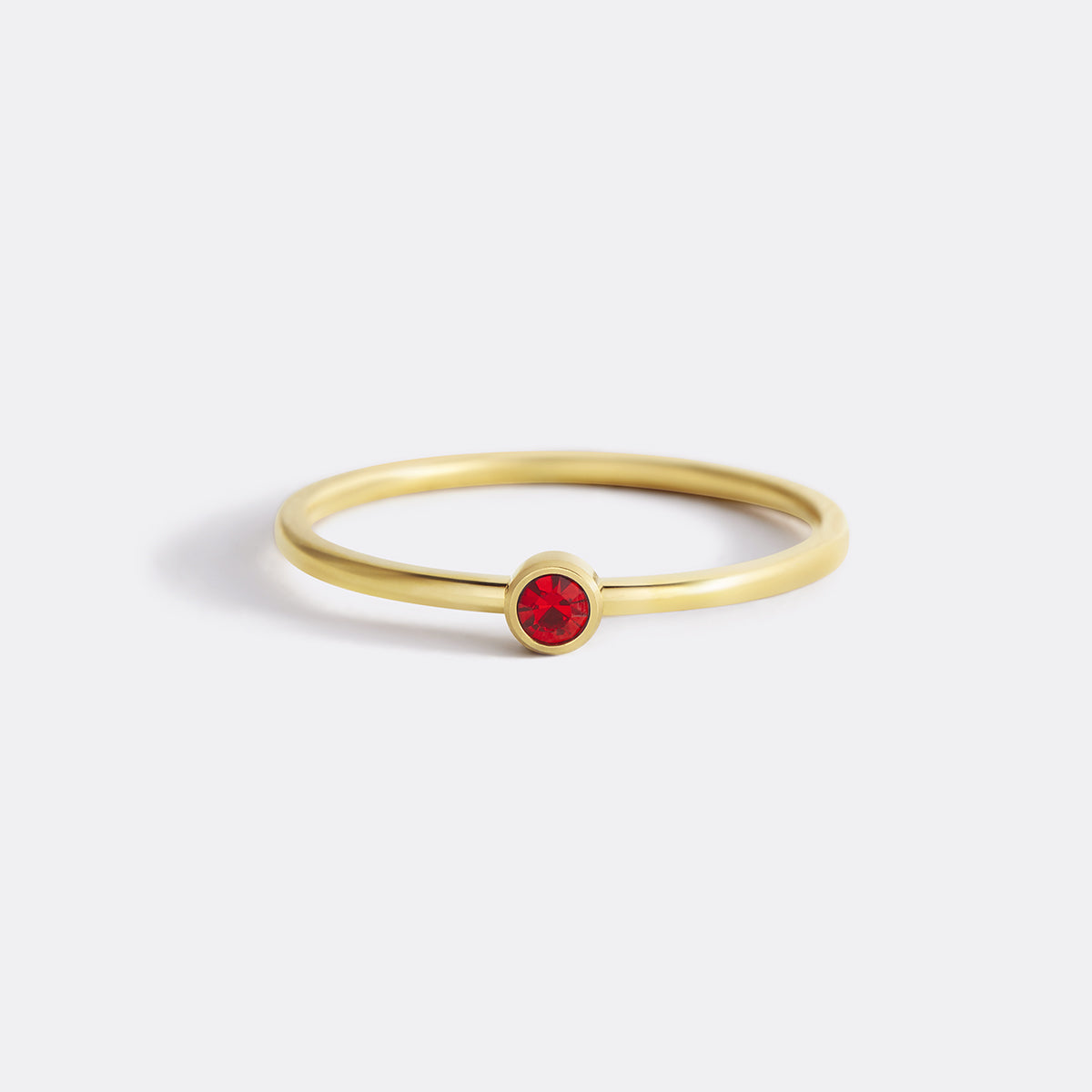 Bague minimaliste à empiler avec pierres de naissance | Bague sertie clos