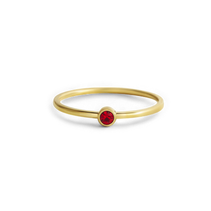 Bague minimaliste à empiler avec pierres de naissance | Bague sertie clos