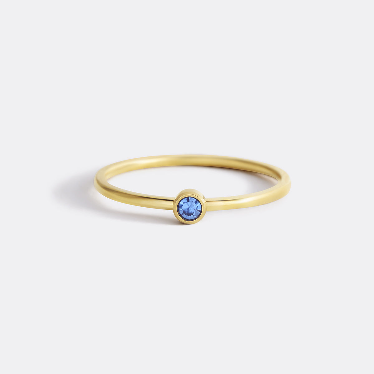 Bague minimaliste à empiler avec pierres de naissance | Bague sertie clos